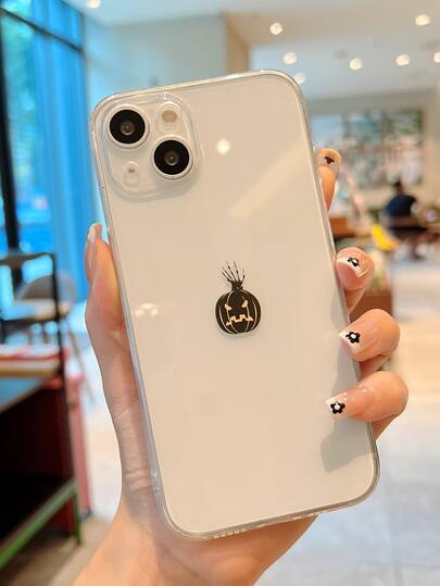 Pumpkin Print Clear Phone Case Shein Usa