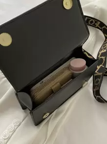 Túi vuông nhỏ có nắp chevron nhỏ gọn dành cho doanh nhân dành cho nữ tuổi teen Sinh viên đại học, tân binh và nhân viên cổ trắng Hoàn hảo cho văn phòng, trường đại học, công việc, kinh doanh, đi làm, ngoài trời, du lịch, đi chơi - màu đen - Xem 5