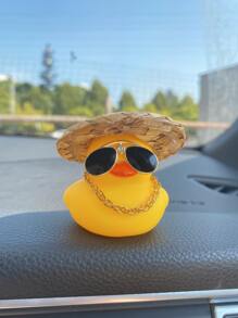 Cartoon Duck Design Car Ornament, Rubber Duck - Yellow - View 1