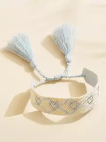 Vòng đeo tay trang trí tua rua trái tim - Nhiều màu - Xem 1