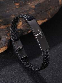 Vòng tay thời trang và phổ biến dành cho nam giới Nhân mã Vòng tay PU để làm quà tặng trang sức và cho vẻ ngoài sành điệu - màu đen - Xem 1
