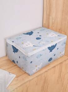 1pc Random Pattern Clothing Storage Bag, Multifunction Cartoon PEVA Quilt Storage Dust-Proof Bag, Bedside Storage For Clothing, Blanket, Bedding Halloween Decorations Halloween Costumes Autumn Decor Festival Decor - Multicolor - View 4