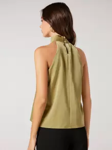 BizChic Chi tiết xoắn Áo hai dây Trang phục làm việc - Màu xanh Ô liu - Xem 3