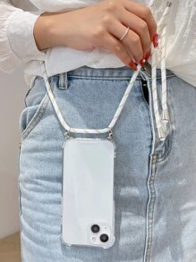 Vỏ điện thoại trong suốt có dây đeo - Trong sáng - Xem 4