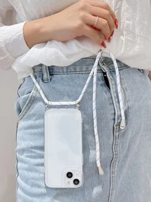 Vỏ điện thoại trong suốt có dây đeo - Trong sáng - Xem 4