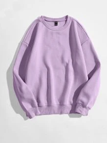 SHEIN Qutie Plus Solid Drop Shoulder Sweatshirt Graduation,Back To School Outfits,Graduation,Teacher Outfits For Women,Back To School Pullover Fall Outfit Winter Autumn