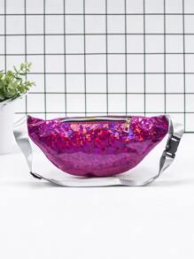 Riñonera con lentejuelas miedoso neón rosado - Rosa Fucsia - Ver 2