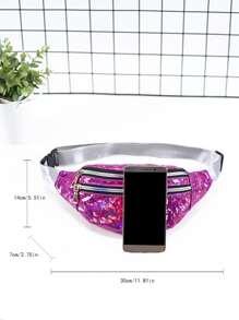 Riñonera con lentejuelas miedoso neón rosado - Rosa Fucsia - Ver 3