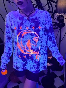 SHEIN Unity 反光萬聖印花紮染T恤 - 彩色 - 查看 6