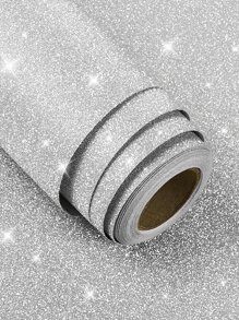 1pc Glitter Wall Paper - Silver - View 5