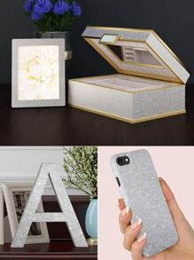 1pc Glitter Wall Paper - Silver - View 3