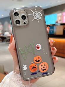 萬聖節眼睛圖案手機殼 - 灰色 - 查看 1