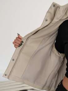 DAZY Chaleco con cremallera frontal, abrigo acolchado - Albaricoque - Ver 5