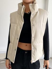 DAZY Chaleco con cremallera frontal, abrigo acolchado - Albaricoque - Ver 8