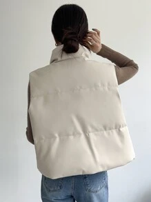 DAZY Chaleco con cremallera frontal, abrigo acolchado - Albaricoque - Ver 11