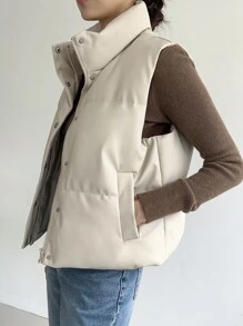 DAZY Chaleco con cremallera frontal, abrigo acolchado - Albaricoque - Ver 12