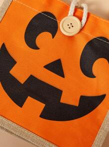Pumpkin Halloween Linen Tote Bag (turn Lock Closure) - Orange - View 4