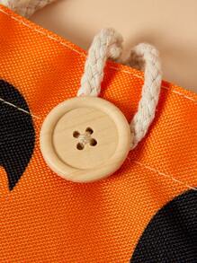 Pumpkin Halloween Linen Tote Bag (turn Lock Closure) - Orange - View 5