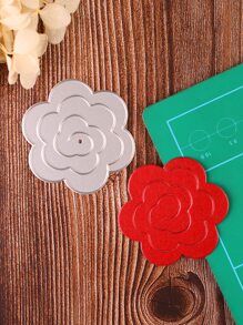 1入組鐵質切割模具家用花卉設計DIY蝕刻模板工藝模具 - 銀色 - 查看 1