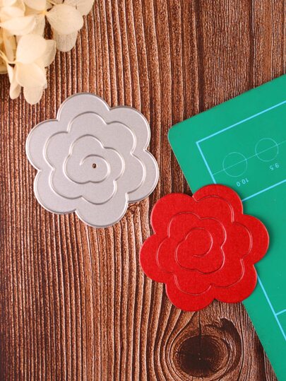 1入組鐵質切割模具家用花卉設計DIY蝕刻模板工藝模具