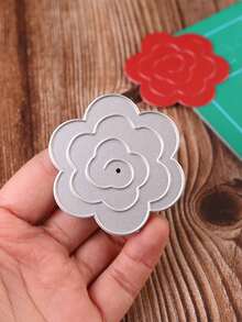 1入組鐵質切割模具家用花卉設計DIY蝕刻模板工藝模具 - 銀色 - 查看 3