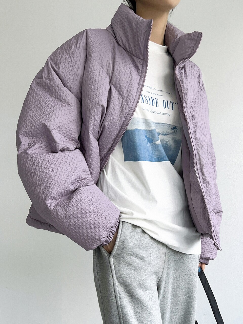 Slant Pocket Drawstring Hem Drop Shoulder Padded Coat