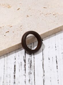 1入組休閒極簡風格圓環適合女士日常裝飾 - 棕色 - 查看 1