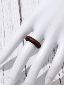 1入組休閒極簡風格圓環適合女士日常裝飾 - 棕色 - 查看 2