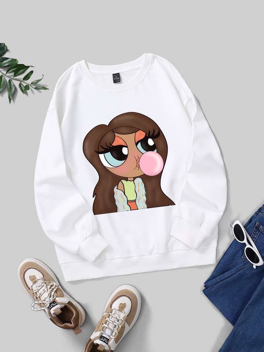 Tay Mills Áo nỉ hở vai họa tiết hình nghệ sĩ - trắng - Xem 1