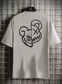 Manfinity Roughcore Men Cartoon Graphic Tee - Grey - View 1