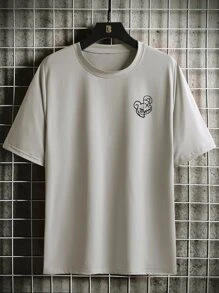 Manfinity Roughcore Men Cartoon Graphic Tee - Grey - View 2