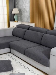 1pc Solid Color Sofa Cushion Cover - Grey - View 3