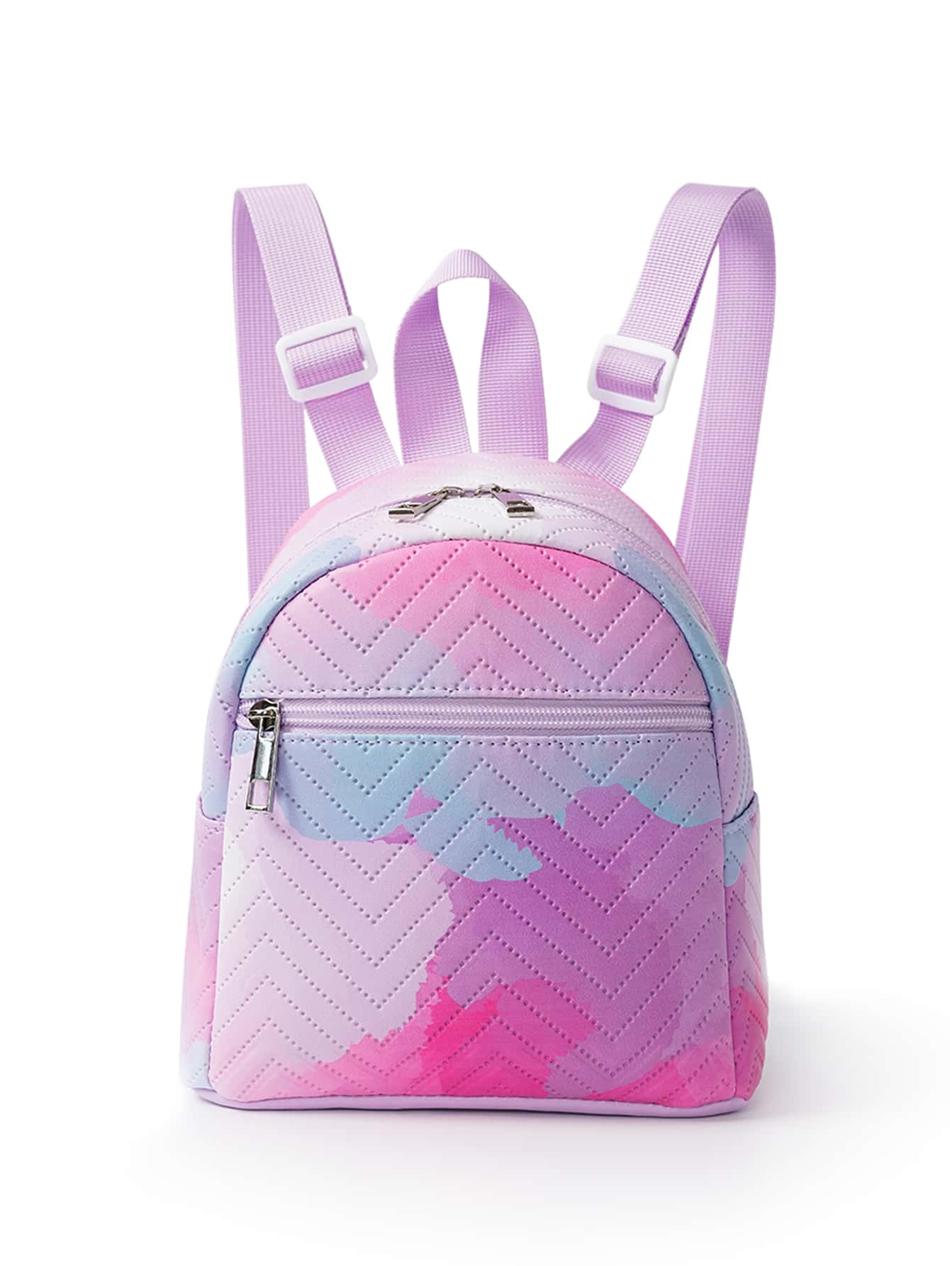 1 Balo mini chần bông PU nhiều màu sắc cầu vồng dành cho nữ Balo đi bộ đường dài Balo du lịch nhỏ đựng đồ - Nhiều màu - Xem 1