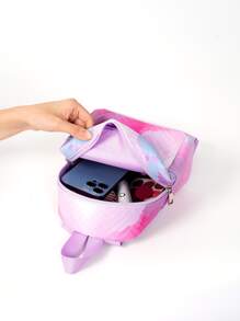 1 Balo mini chần bông PU nhiều màu sắc cầu vồng dành cho nữ Balo đi bộ đường dài Balo du lịch nhỏ đựng đồ - Nhiều màu - Xem 2