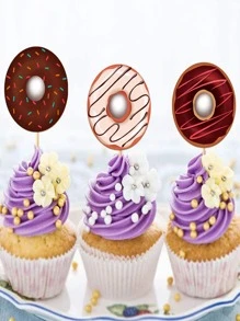500pcs Baking Donuts Diy Stickers, Round Adhesive Labels - Multicolor - View 3