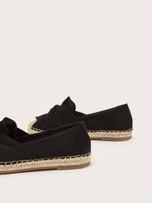 Twist Decor Espadrille Flats - Black - View 3