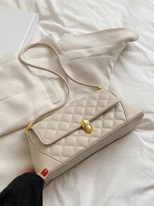 幾何絎縫法棍包 - 米色 - 查看 4