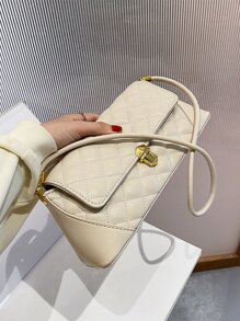 幾何絎縫法棍包 - 米色 - 查看 6