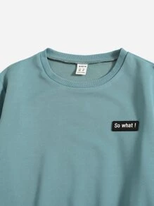 SHEIN Boys Patch Detail Sweatshirt & Joggers - Multicolor - View 3