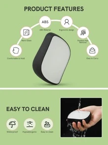 1pc Crystal Hair Eraser Magic Nano Crystal Painless Hair Remover Stone, Reusable & Washable, Crystal Hair Eraser For Women And Men, Reusable Crystal Hair Remover Magic Painless Exfoliation Hair Removal Tool, Magic Hair Eraser For Back Arms Legs, Black - Black - View 5