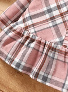 Đầm em bé Nút Xù Viên lá sen kẻ sọc Dễ thương - Bụi hồng - Xem 6