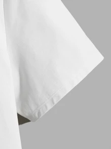 Manfinity RebelGame Men T-Shirts Fit Crew Neck Drop Shoulder Short Sleeve Graphic Tee Casual Cute Tops Summer Polyester - White - View 4