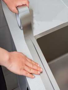 1卷1M鋁箔膠帶銀色自粘防水填縫條適用於浴缸浴室淋浴廁所廚房盆邊