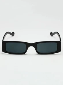 Hombres Gafas de moda de marco cuadrado - Negro - Ver 2