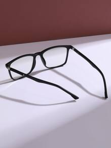 Men Square Frame Eyeglasses Clear Glasses Accessories - Black - View 3