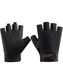 1pair Non-Slip Half-Finger Cycling Gloves,Suitable For Cycling,Riding Motorcycle And Skiing,Black Gloves - Black - View 1