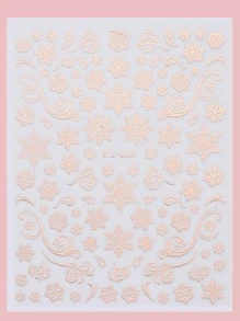 FULL BEAUTY 3sheets Christmas Cartoon Graphic Nail Art Sticker - Rose Gold - View 3