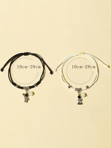 ATLVXJL 2pcs Couple Glow In The Dark Astronaut Charm Bracelet - Multicolor - View 8
