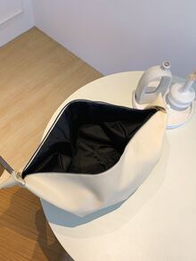 極簡斜挎包白色流浪包