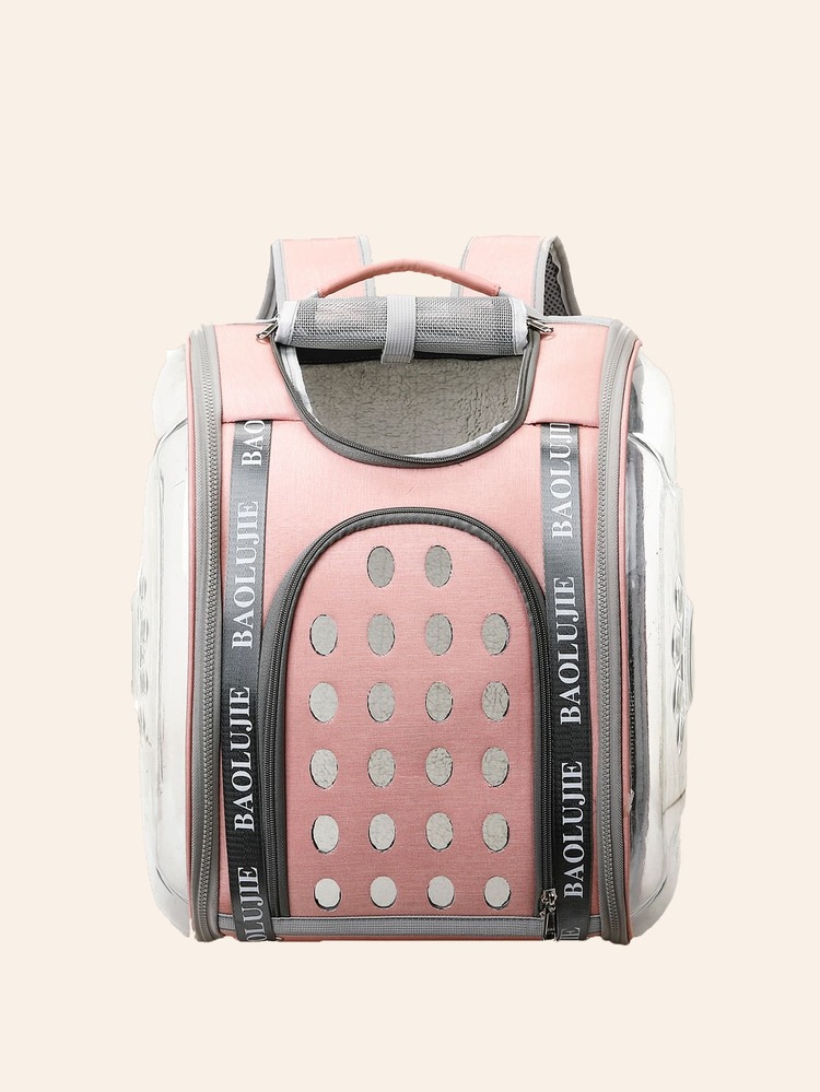 Clear Pet Carrier Bag - Pink - View 2